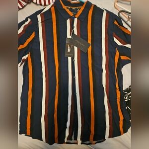 Denim & Flower Navy and Orange Shirt